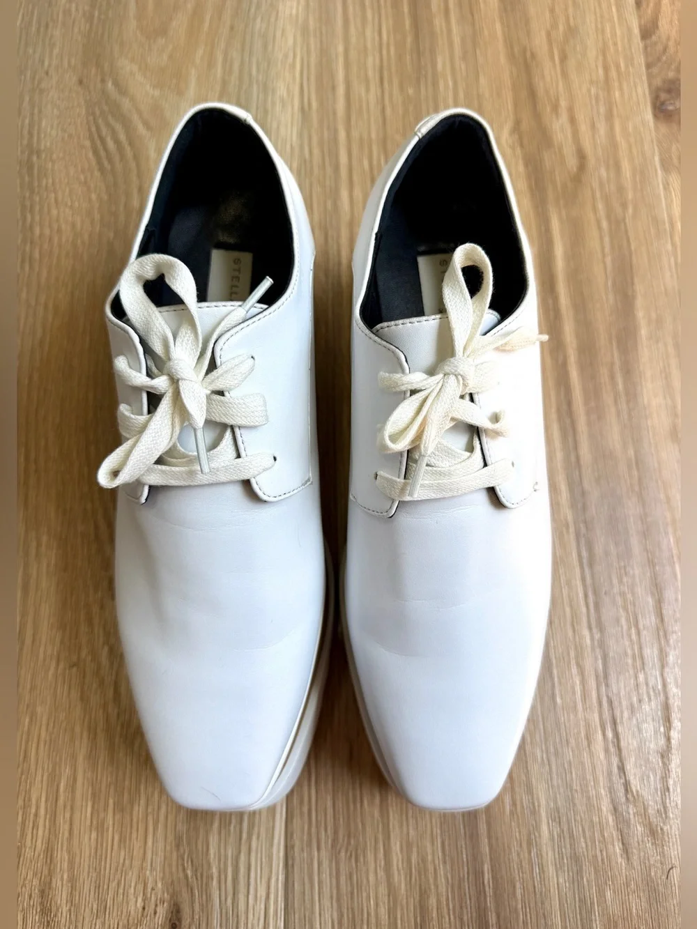 Stella McCartney Elyse White Platform Oxford Shoes Size 39